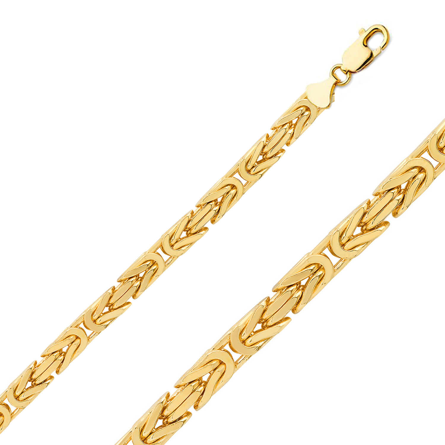 14k Gold 7.0mm Byzantine Chain 8 Inches